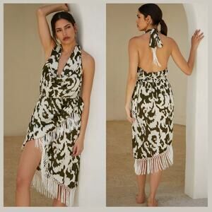 Anthropologie Fringed Wrap Cover-Up Dress - New XL